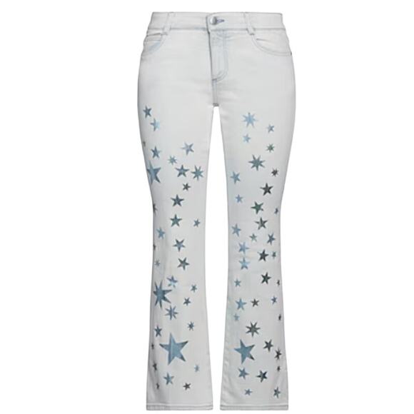 Stella McCartney Flared jeans with metallic stars Light Wash size 6 - Picture 1 of 11